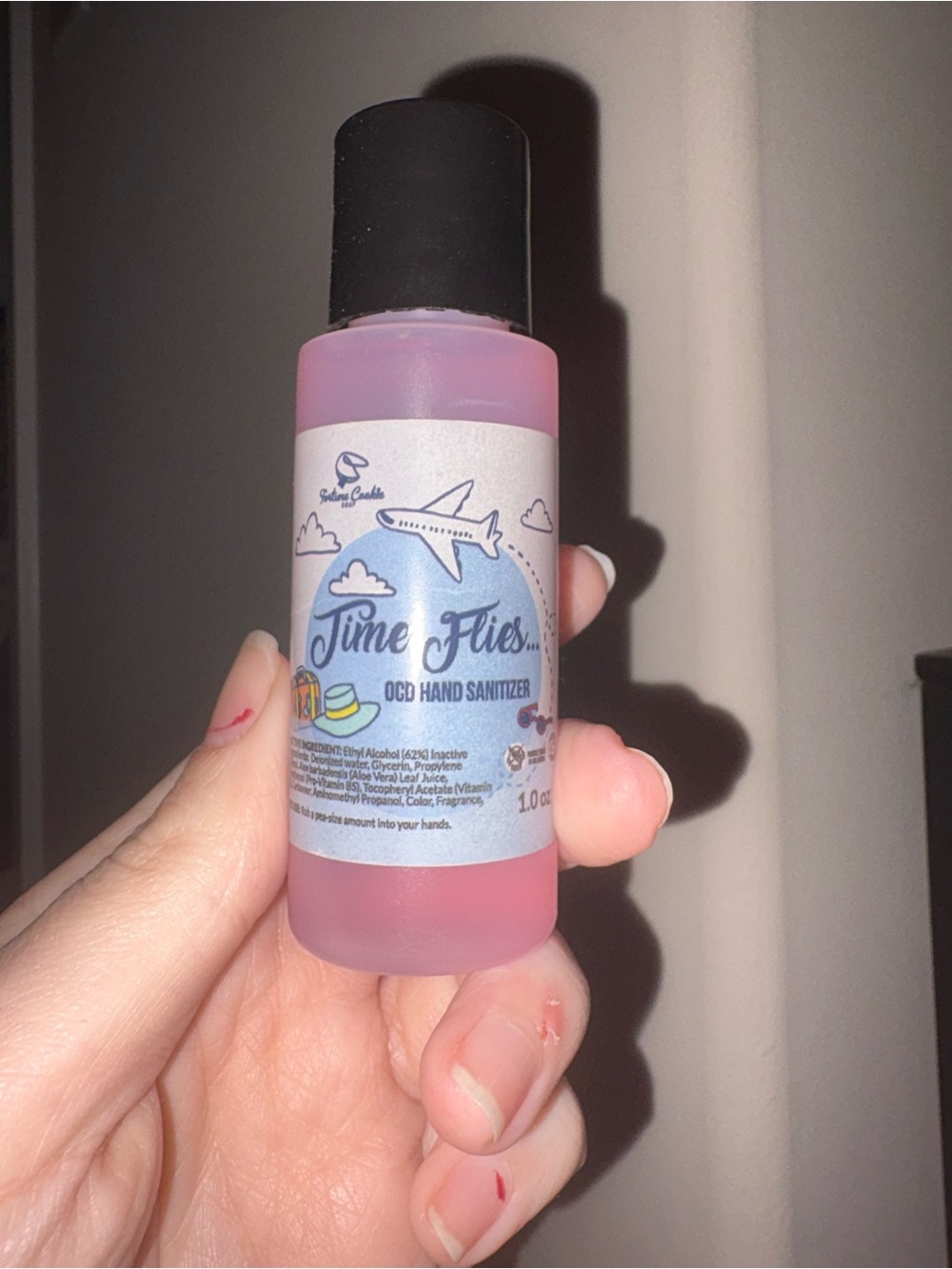 Time Flies Pink Hand Sanitizer - Travel Size